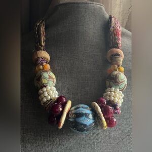 Lenora Dame Folk Art Bead Necklace